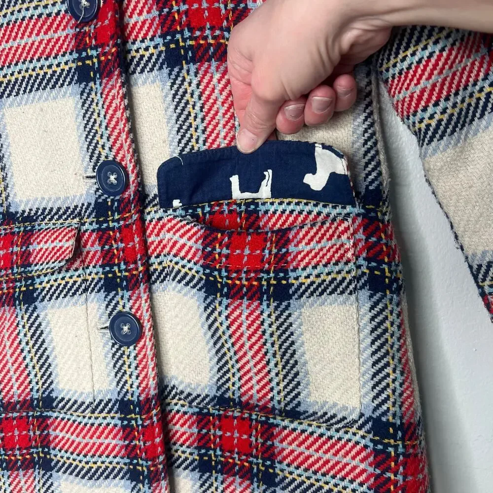 Mini Boden Plaid Kids Coat - Girls 6-7